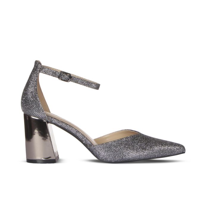 Decolletè grigie con tacco a specchio