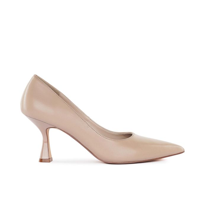 Decolletè rosa da donna a punta con tacco medio a rocchetto