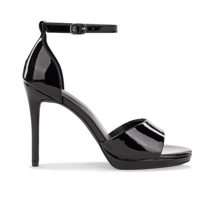 Sandali con tacco alto neri da donna con cinturino