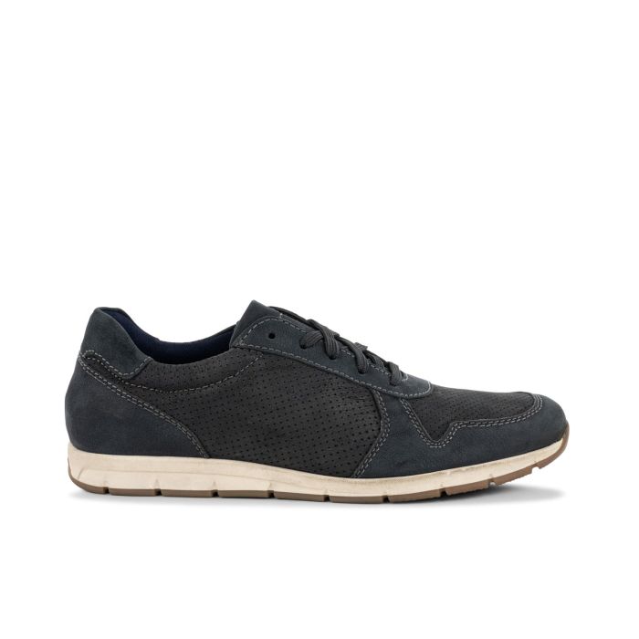Stringate sportive blu da uomo in pelle suede