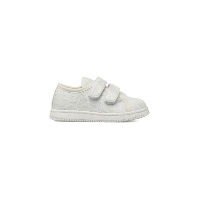 Sneakers bianche Alesya Kids da bambina in pizzo con doppio strappo