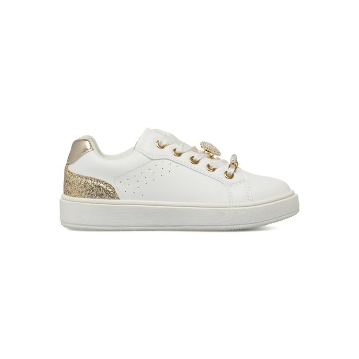 Sneakers bianche Alesya Girl da bambina con lacci con charms