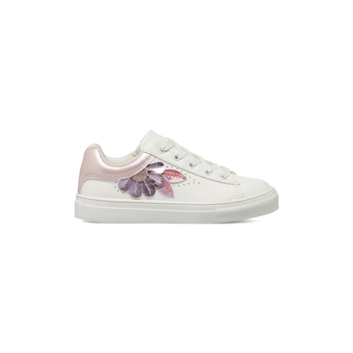 Sneakers bianche Alesya Girl da bambina con fiore