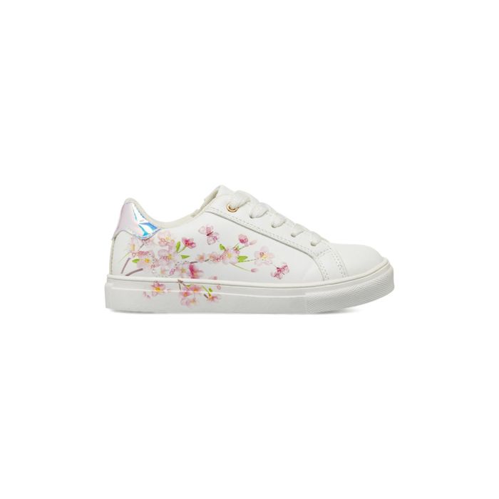 Sneakers bianche Alesya Girl da bambina con disegno fiori