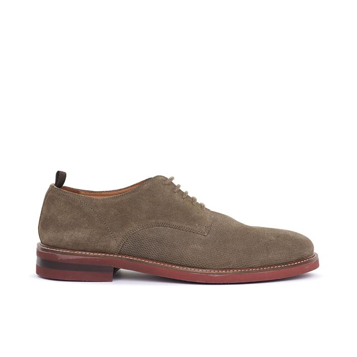 Scarpe stringate casual beige da uomo in suede