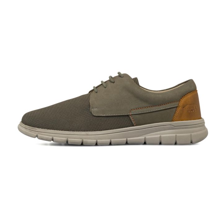Scarpe stringate sportive grigie Casual Comfort da uomo in tessuto