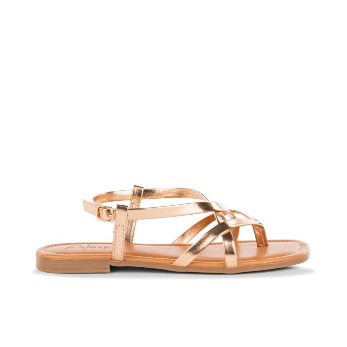 Sandali bassi oro rosa da donna