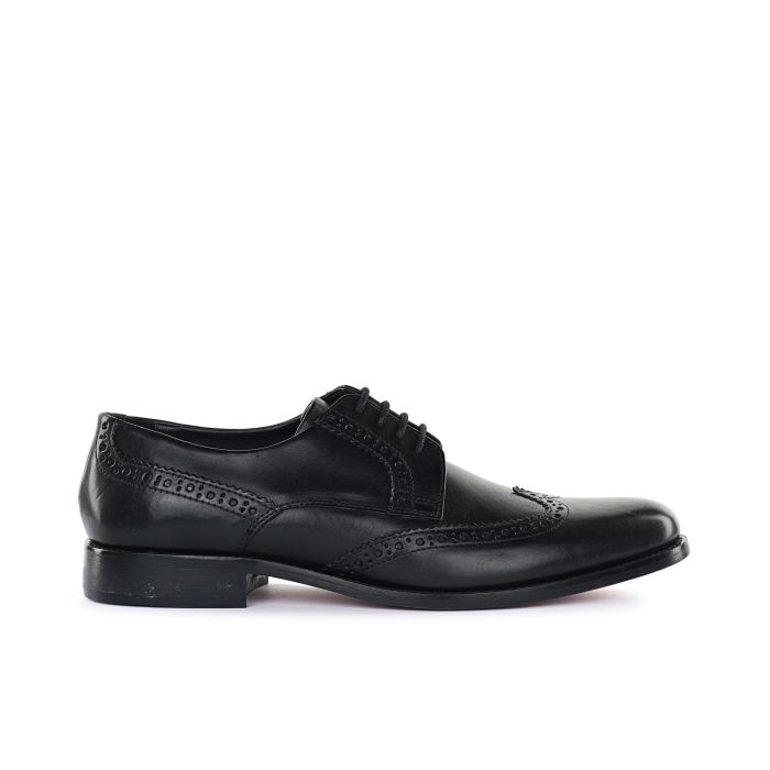 Stringate nere brogue in pelle