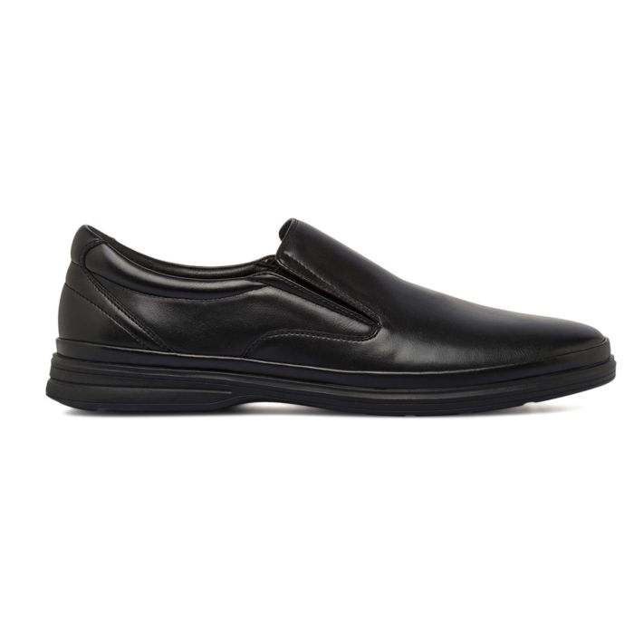 Scarpe slip-on nere Casual comfort da uomo con cuciture