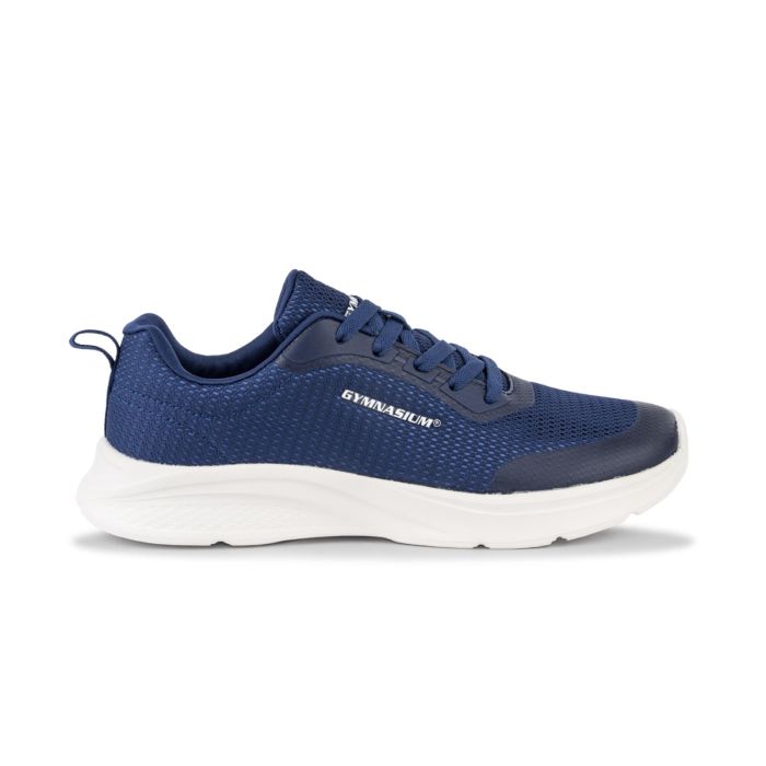 Sneakers uomo blu da running con scritta logo laterale