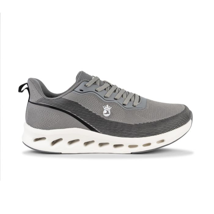 Sneakers uomo grigie da running con suola chunky sagomata