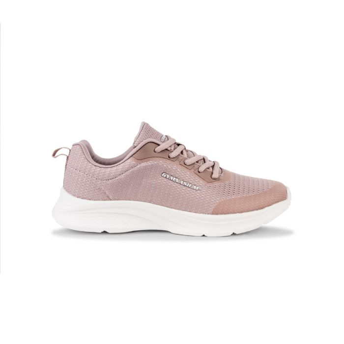 Sneakers rosa donna da running con scritta logo laterale