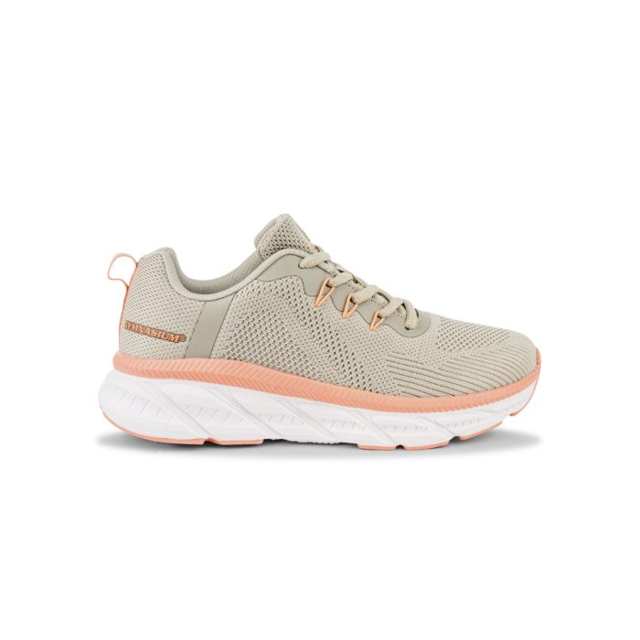 Sneakers donna beige da running con suola chunky