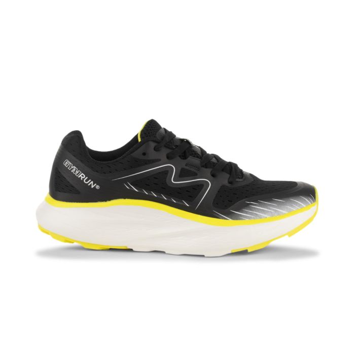 Sneakers running da uomo nere con dettagli fluo GymRun