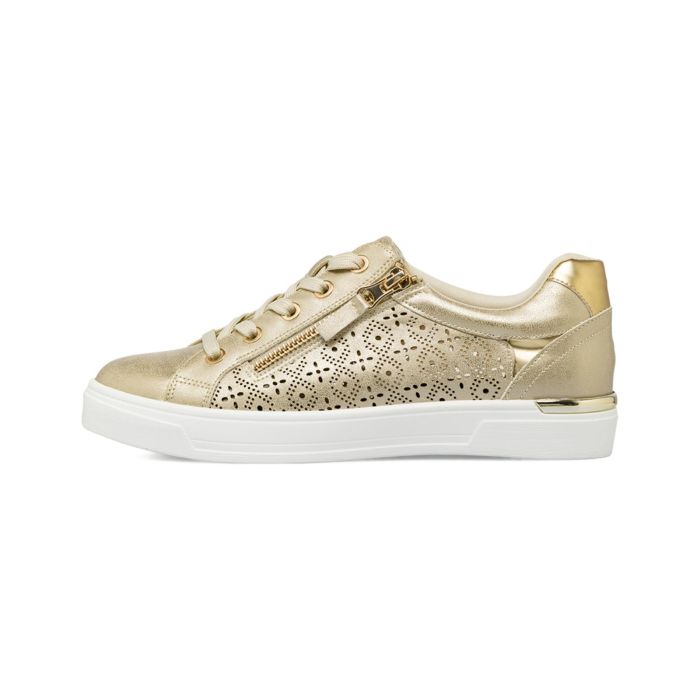 Sneakers Estradà oro traforate da donna con zip