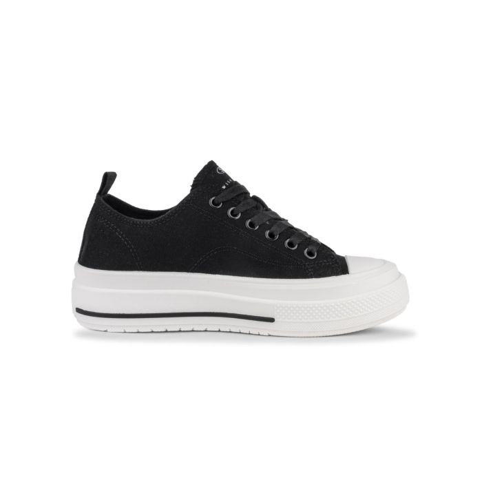 Sneakers Swish Jeans nere da donna in tela con suola platform