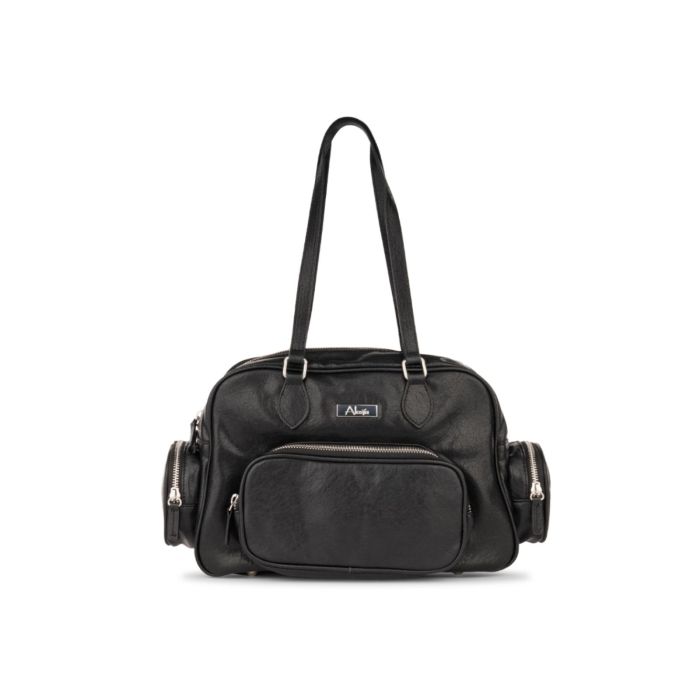 Borsa nera da donna con tasche