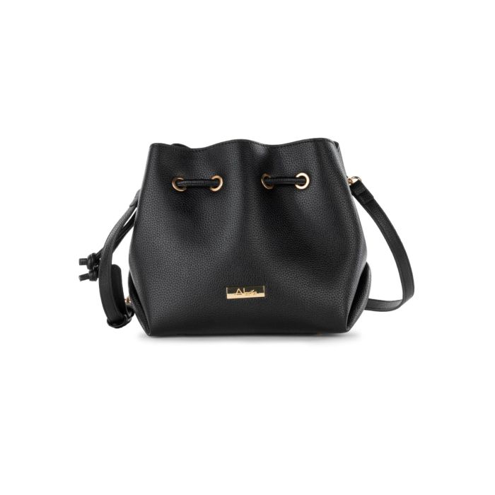 Borsetta a tracolla nera da donna con coulisse