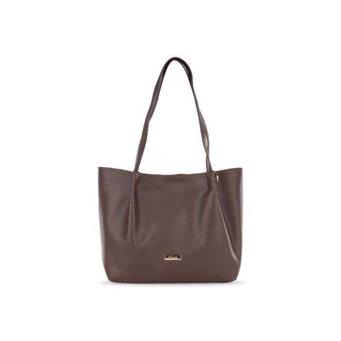 Shopper marrone da donna con doppio manico e pences