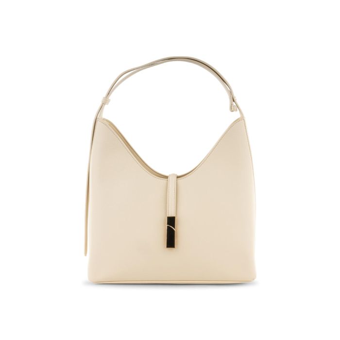 Borsa a spalla bianca Alesya da donna con chiusura con gancio metallico