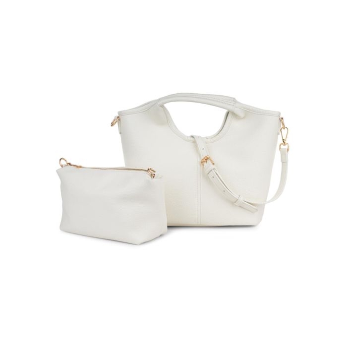 Borsa bianca Alesya da donna con pochette