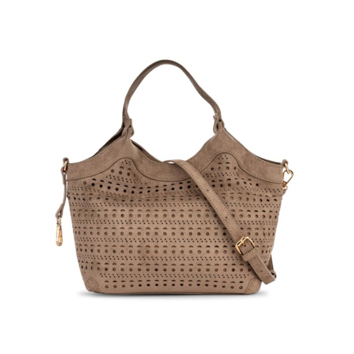 Borsa marrone chiaro traforata Alesya da donna