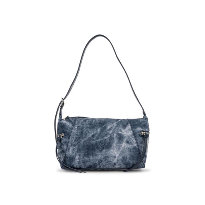 Borsa blu effetto denim Alesya da donna con pandagli laterali