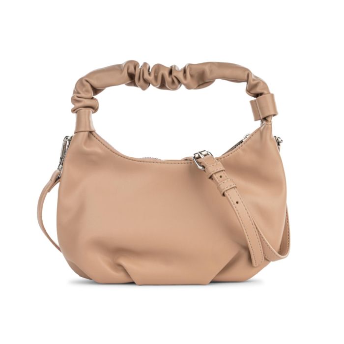 Borsa morbida rosa Alesya da donna con manico arricciato