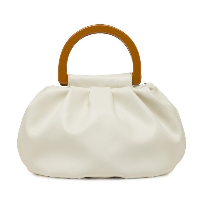 Pasticcino bag morbida bianca Alesya da donna con manico rigido