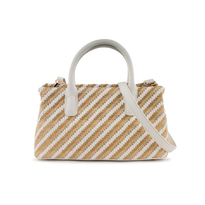 Borsa a mano bianca Alesya da donna effetto rafia