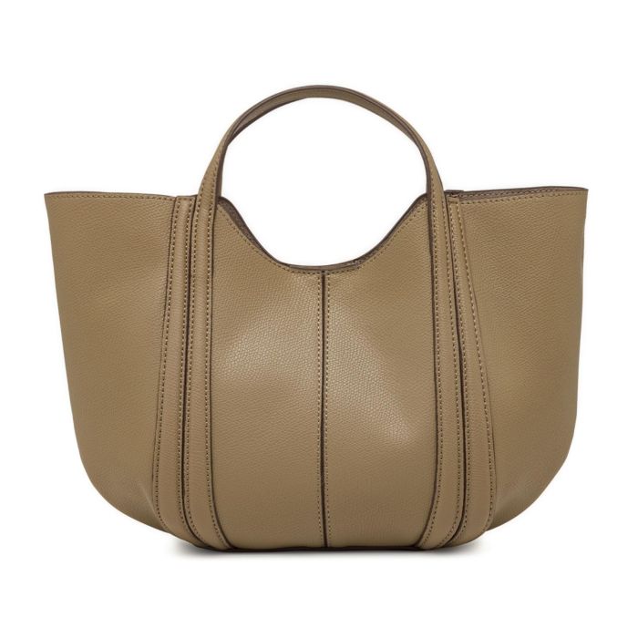 Maxi borsa a mano marrone Alesya da donna con cuciture