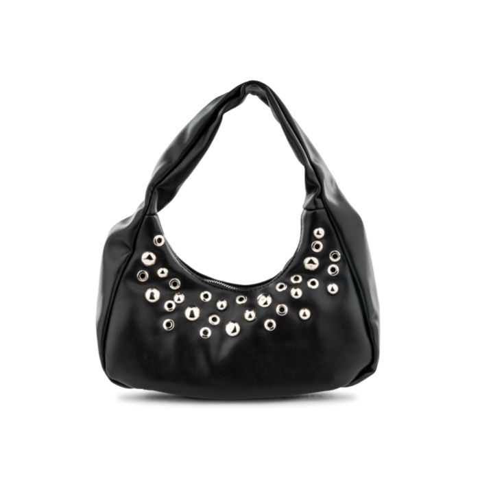 Borsa nera da donna Alesya con borchie