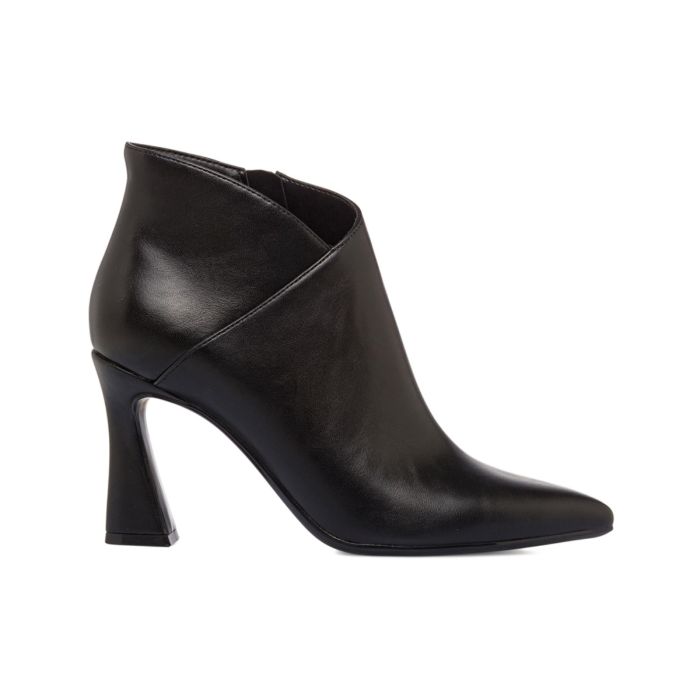 Tronchetti eleganti neri da donna con tacco alto a rocchetto