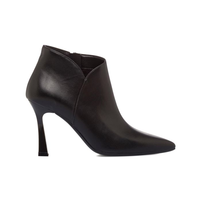 Stivaletti neri da donna a punta con tacco alto a rocchetto