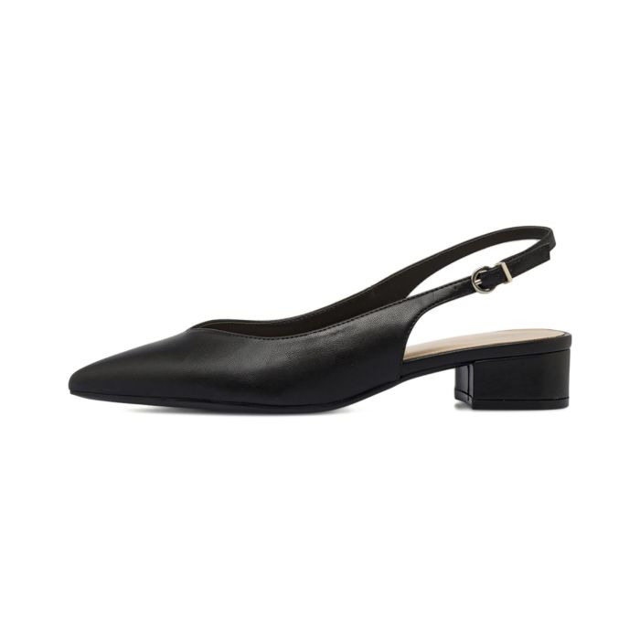 Decolletè slingback Alesya nere da donna a punta con tacco basso largo