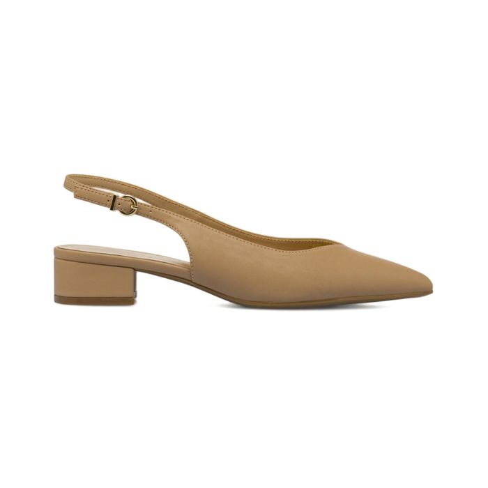 Decolletè slingback Alesya beige da donna a punta con tacco basso largo