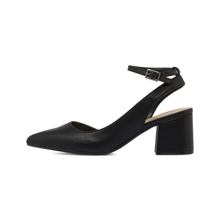 Decolletè nere Alesya da donna a punta con cinturino e tacco medio largo