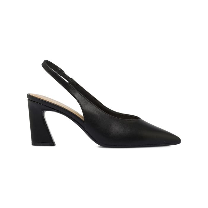 Decolletè slingback Alesya nere da donna a punta con tacco medio largo