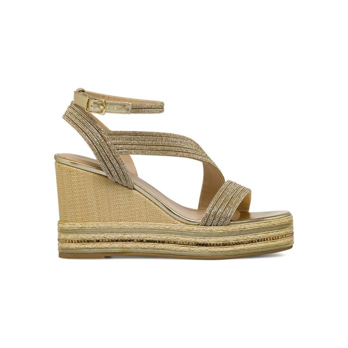 Sandali oro con zeppa Alesya da donna