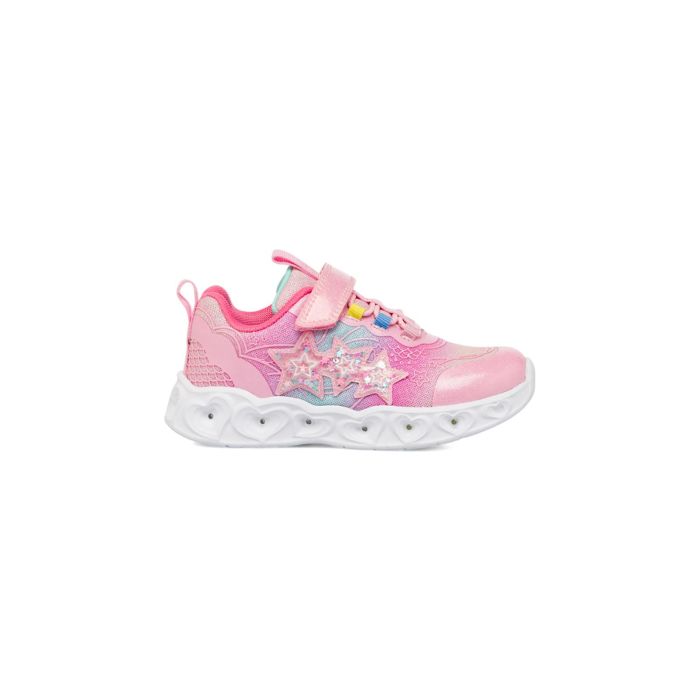 Sneakers rosa da bambina con stelle e luci