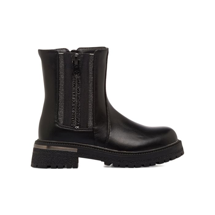 Stivaletti neri da bambina con dettaglio laterale