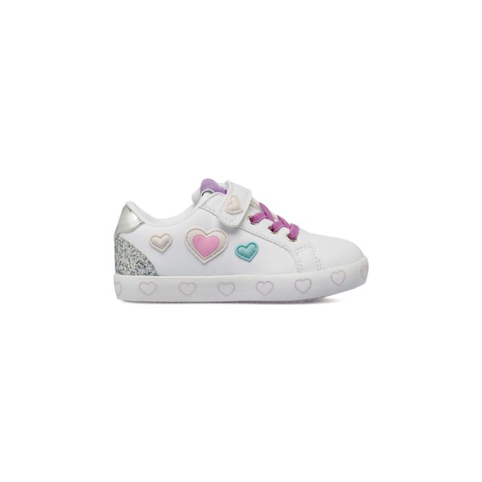 Sneakers bianche Alesya Girl da bambina con cuori