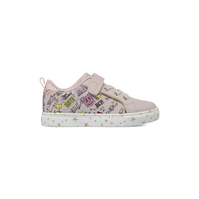 Sneakers rosa Alesya Girl da bambina con stelle e disegni