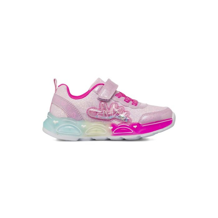 Sneakers rosa glitter Alesya Girl da bambina con cuori e luci
