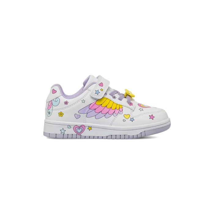 Sneakers bianche  Alesya Girl da bambina con disegni e charms sui lacci