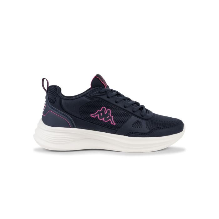 Sneakers running blu da donna con logo laterale e lacci