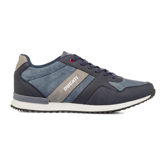 Sneakers blu da uomo con lacci e scritta logo