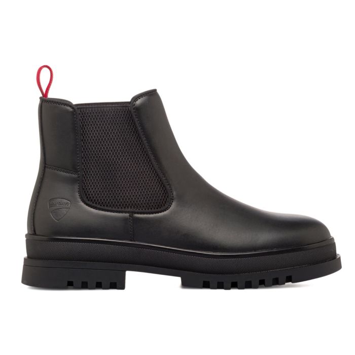 Stivaletti neri da uomo modello chelsea con logo