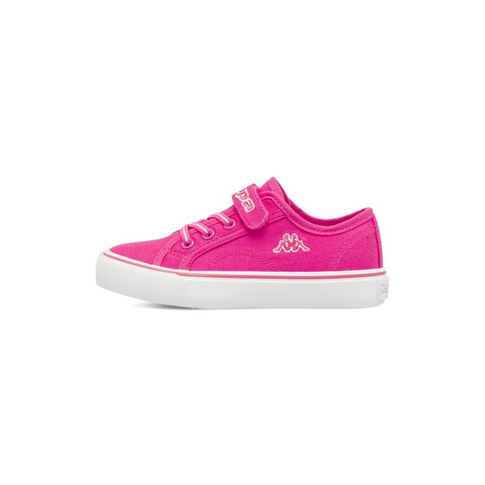 Sneakers Kappa fucsia in tela da bambina con velcro e lacci
