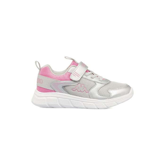 Sneakers argento bambina Kappa da ginnastica con lacci e velcro